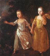 The Painter's Daughters Chasing a Butterfly Thomas Gainsborough